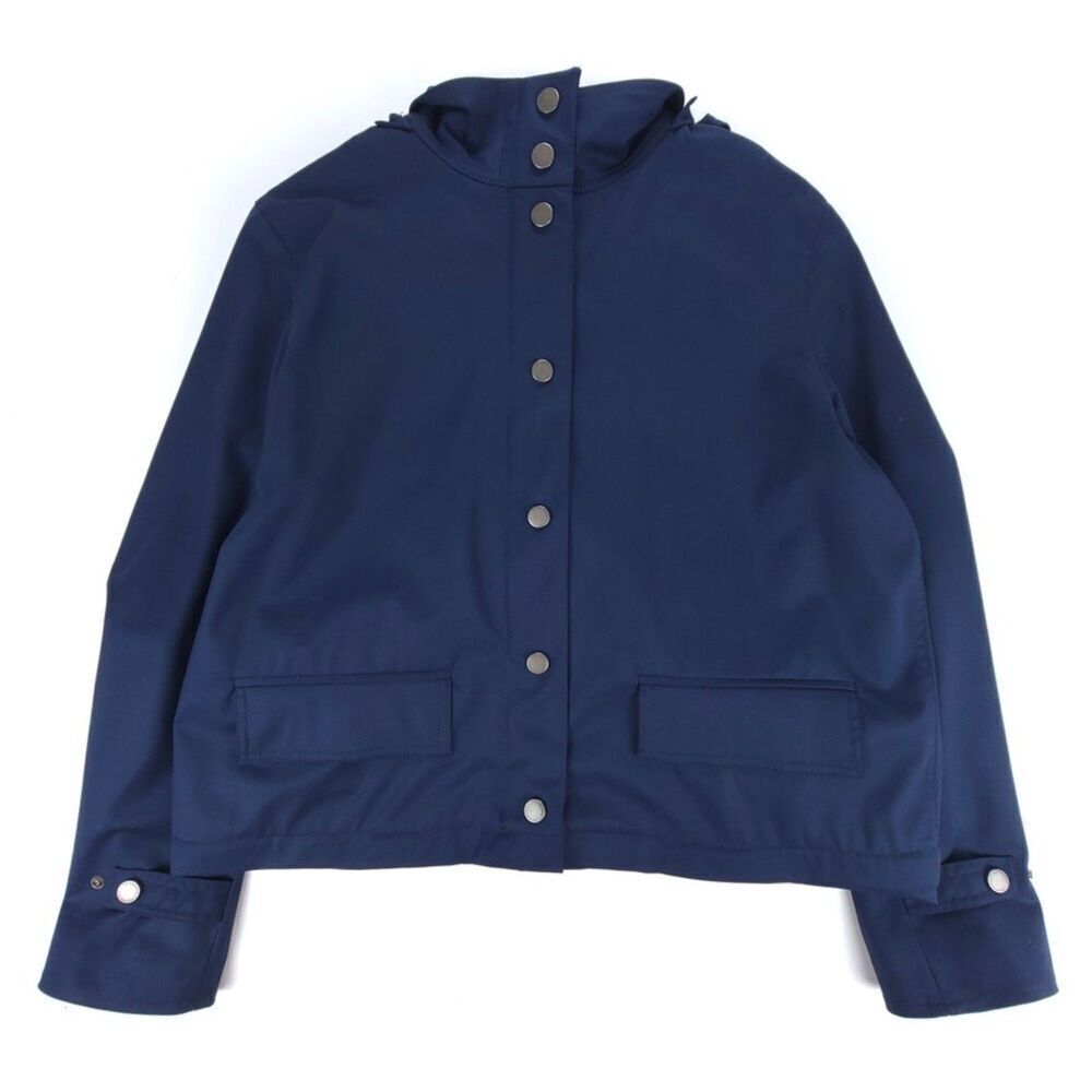 NEW Faconnable Wool Parka Trench Coat Hooded Jacket Quiet Luxury Large Navy Blue - Picture 6 of 14